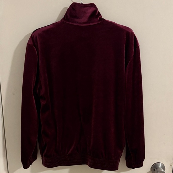 Teddi Women's Burgundy Velour Zip Up Top - Picture 3 of 7